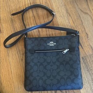 Coach Dark Gray Signature Crossbody Bag